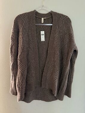 Moth Anthropology Open-Front Cable Knit Cardigan NWT
